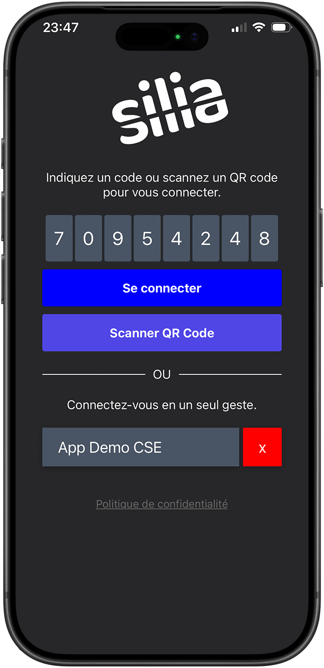 Connexion simple avec code